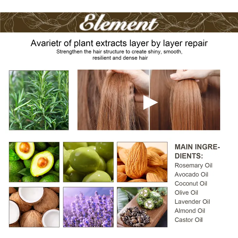 EELHOE Natural Rosemary Hair Growth Essential Oil Hair Loss Products hair  tonic rambut mengembang 1