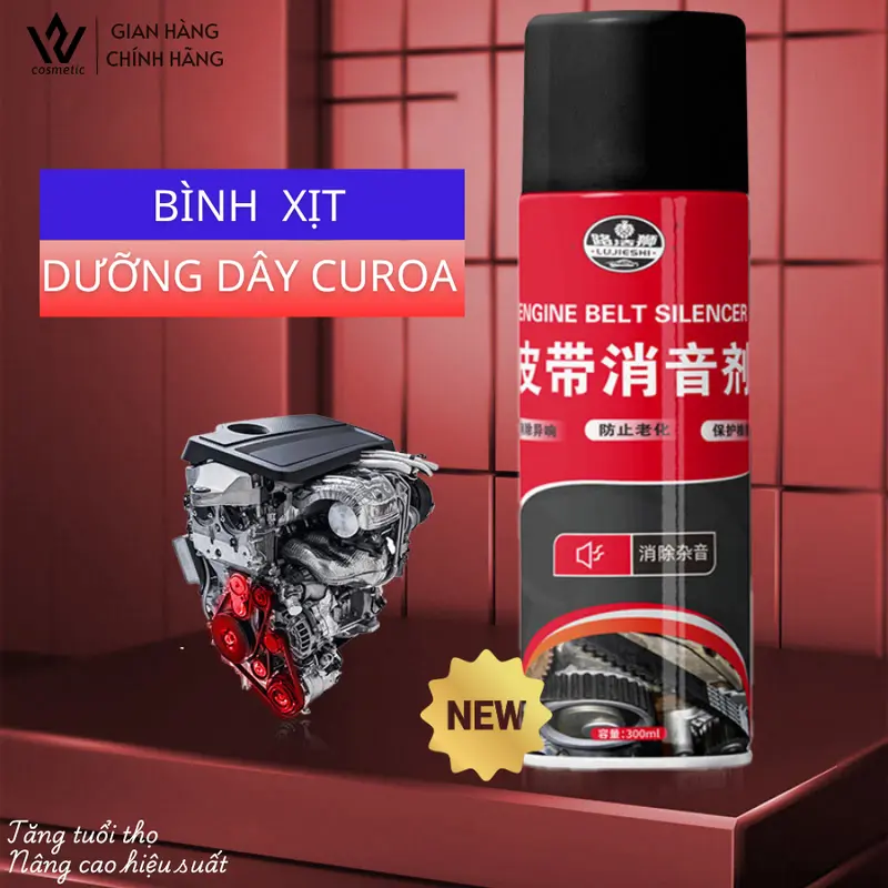 Chai Xịt Bảo Dưỡng Dây Curoa Ô Tô, Gioăng Cao Su Lujieshi Giảm Tiếng Ồn Động Cơ Dầu 0