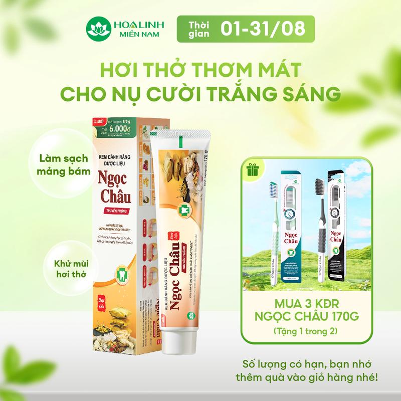 Kem đánh răng dược liệu Ngọc Châu truyền thống 170g