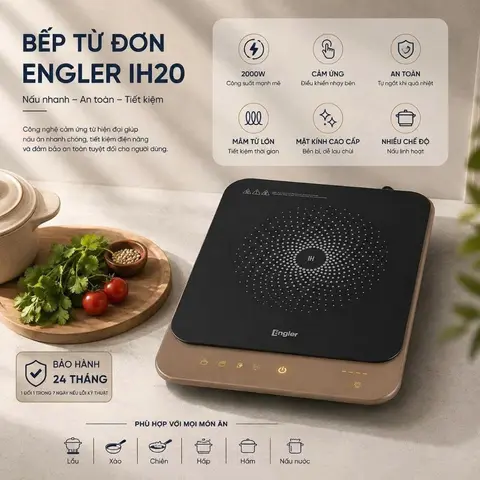 Bếp từ đơn Bavaria Engler EGL604 công suất 2000W bảo hành 24 tháng