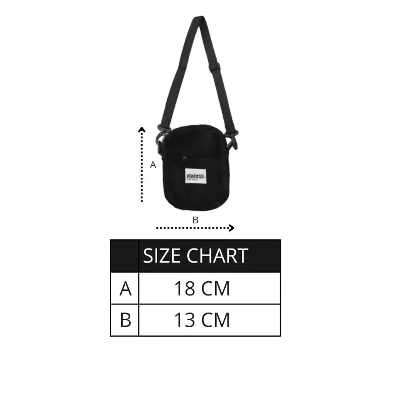 Wakeup Sling bag Corduroy Tas Selempang Corduroy Pria Wanita 4
