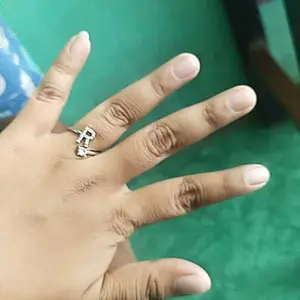 Korea Sederhana Surat Liar Berlian 26huruf Inggris Terbuka Adjustable Cincin Halo Perhiasan Gadis