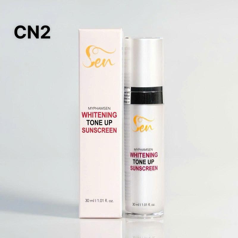 CN2_ Kem chống nắng Whitening Tone Up Sunscreen Hàn Quốc 50+, căng bóng da 30ml