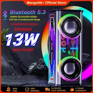 Portable TWS RGB V8 Lights Heavy Bass Music Battery Power Sound Box V8 Boombox Wireless Stereo surround Bluetooth peakers soundbar Speaker Subwoofer