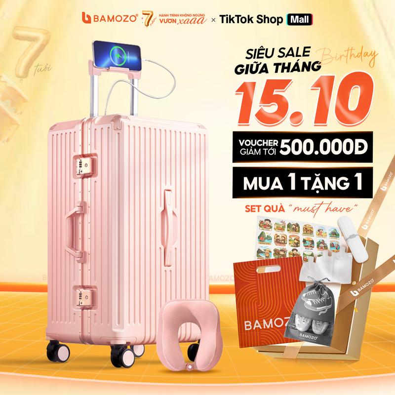 [TẶNG GỐI CHỮ U] Vali Size Lớn 28 Bamozo Ultrapack Khung Nhôm Khoá Sập Cao Cấp Cỡ Lớn Phù Hợp Cho Chuyến Đi Dài Ngày Lỗi 1 đổi 1 Trong 30 Ngày Bảo Hành 10 Năm _Ultrapack