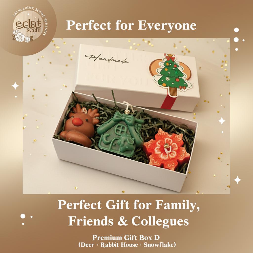 Eclat Gift Set Lilin Aromaterapi Natal Santa & Snowman | Christmas Candle Box ES032