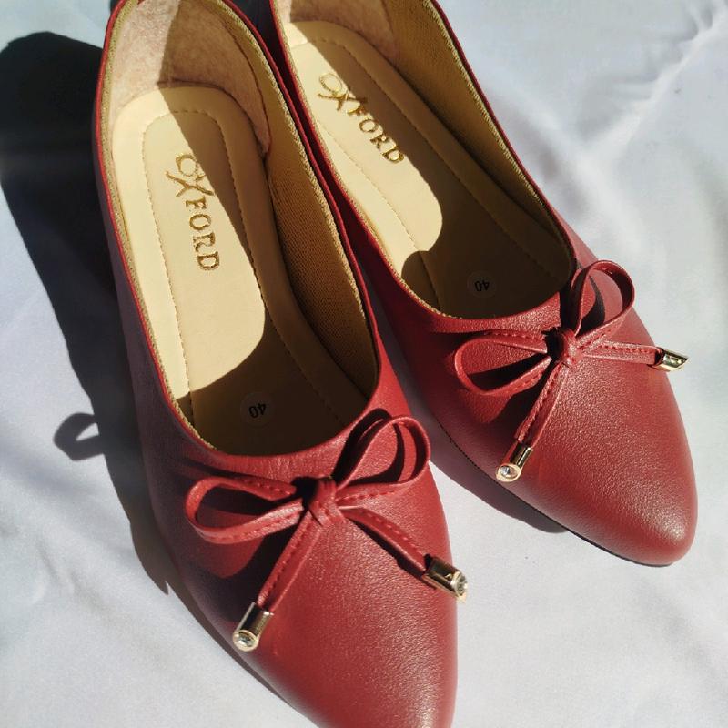 Flatshoes Wanita Kerja Oxfordshp Simple Pita Hitam 2