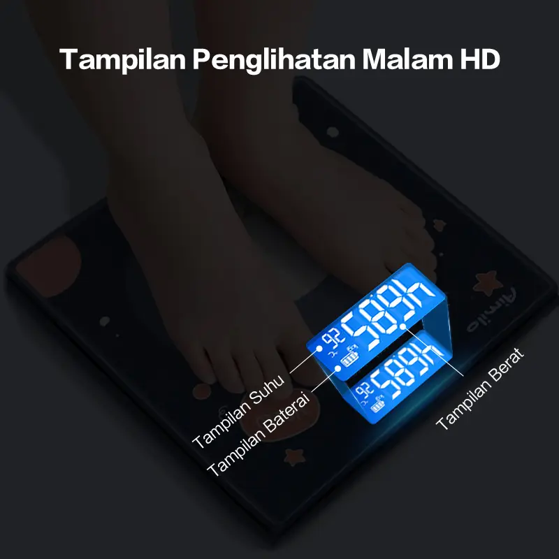 [READY] Aimilo Timbangan Badan Digital Kartun Pengukuran Akurat Timbangan Layar LCD Berat Max 180kg 3