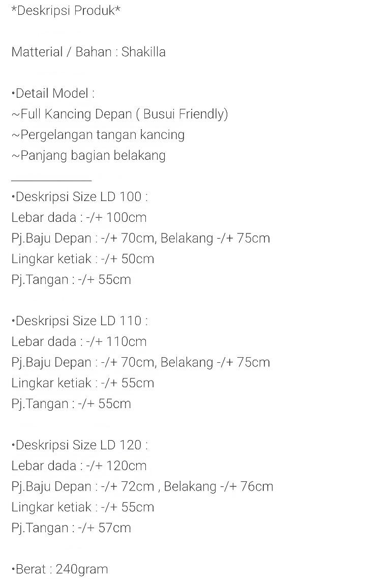 Product Introduction of KINKA BLOUSE SHAKILA POLOS ATASAN WANITA PREMIUM BAJU MUSLIM PANJANG TERBARU kemeja  polos atasan wanita kekinian kemeja  oversize viral Tangan Kancing 0