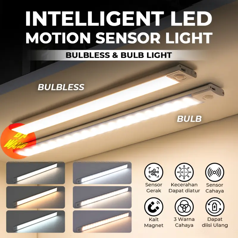 Lampu Malam LED Magnetic Lamp Motion Sensor Lemari Gerak Cabinet 0