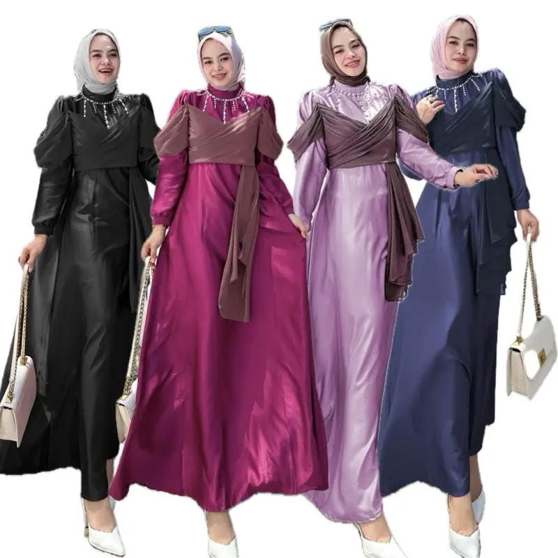 Naurah Gamis Pesta Duyung Polos Cantik Velvet Plus Ceruty Maxi Mewah Payet