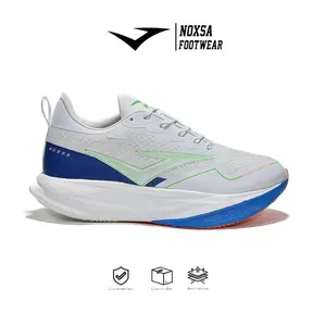 Sepatu Running Noxsa Footwear - Sepatu Lari Pria Wanita Olahraga Sport Strivo Putih Hijau Biru