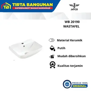 JAYCO WB 20190 WASTAFEL GANTUNG WASH BASIN WHITE (BODY ONLY) Keramik Putih