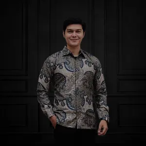 Kemeja Batik Furing Motif Ubur-ubur Pria Lengan Panjang Ukuran M - 4XL