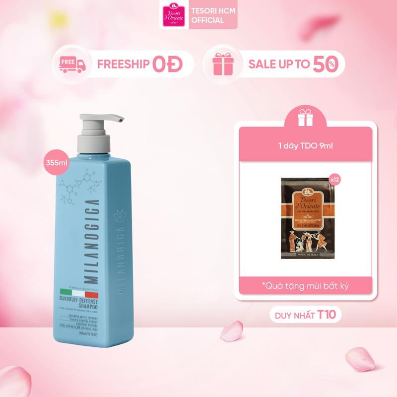 [TẶNG 1 DÂY TDO 9ML] Dầu Gội , Dầu Xả hương nước hoa Milanogica 355ml Phục hồi hư tổn, Trị gàu sạch ngứa da đầu