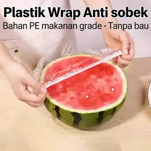 Isi 100pcs Plastik Penutup Makanan Buah Karet / Bungkus Kantong Pelindung Makanan Peralatan Wadah