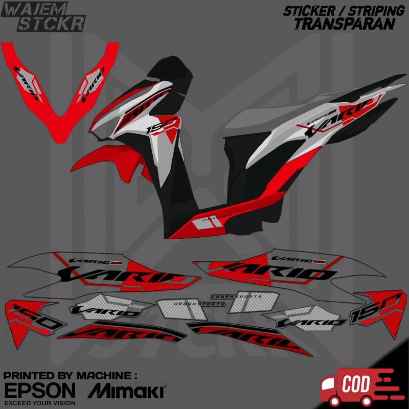 STRIPING TRANSPARAN VARIO NEW 125 150 GEN 1 CUSTOM VIETNAM 1