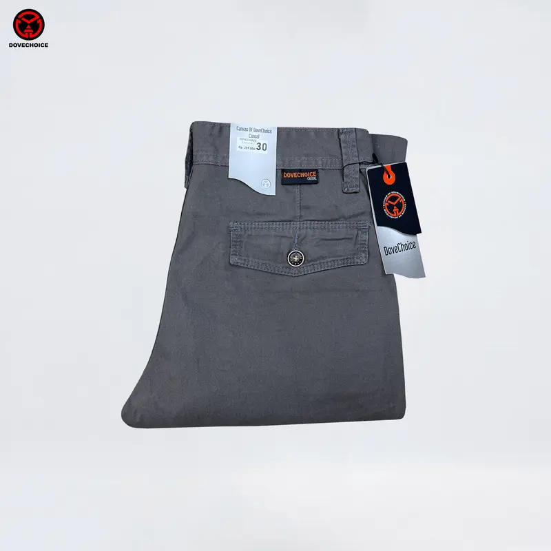 Dovechoice Celana Panjang Pria Original Kanvas Standar Abu Casual  Fit 7