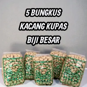 Berkah 5 Bungkus Kacang Kupas Biji Besar Asli Tuban Kemasan 250 Gram X5 =1250 Gram BIJI BESAR