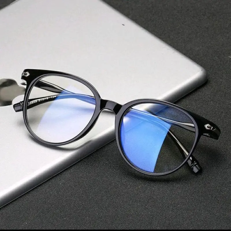 KG Kacamata Anti Radiasi Frame Bulat Model Wanita Pria Terbaru Fashion dengan Desain Modern dan Nyaman