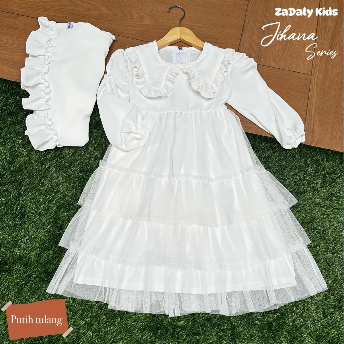 Jihana series gamis anak prempuan,gaun anak,dress anak hijab lebaran Gamis Wanita Syari Panjang Airflow Muslim Tile