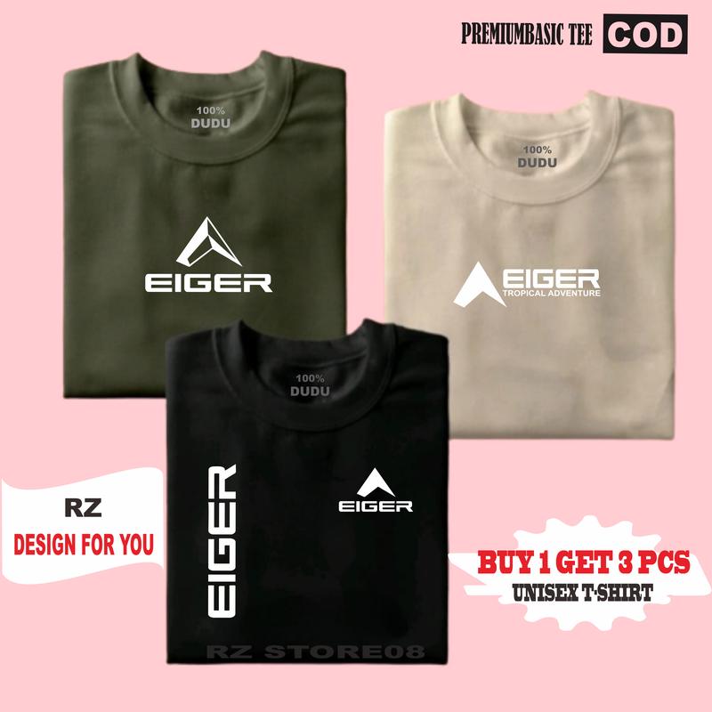 BUY 1 OR 3 PCS Kaos T-Shirt 100% Katun Combed 30s - Kaos Distro Cowok Cewek Branded - Baju Kaos Distro Pria Keren Articel Eiger Kr  Eiger Ad Eiger Print White Premium Kaos Oblong 7