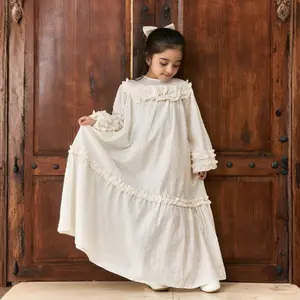 [HELLOMINI] 2-12T Maryam Dress Katun Gamis Anak Perempuan Eid Lebaran 2026 Terbaru HMN58 Salur