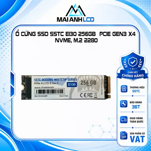 SSD dùng cho máy vi tính hiệu SSTC Oceanic Whitetip NVMe M2 SSTC E130 256GB GEN 3