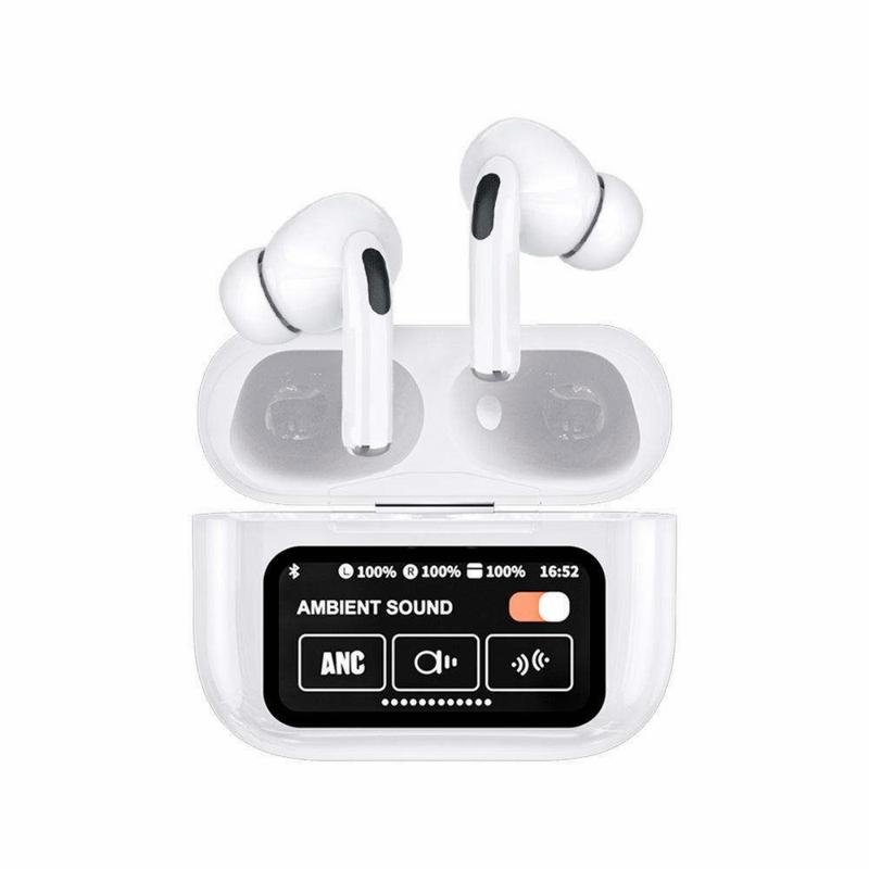 TikTok Shop Touch screen ANC Noise Cancelling ENC A9 Pro Gaming Earbuds A9 ProTws Wireless earbuds Touch screen Wireless earbuds LED display Wireless earbuds screen displays two headphones active nois...