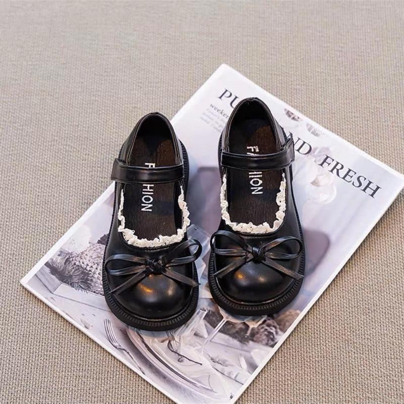 Giày Búp Bê Phom To Nơ Viềm Công Chúa Dành Cho Bé Gái Phom To Da Bóng 21-36 Đế Mềm Giày Búp Bê Dành Cho Bé gái Sandal Dép Sandal Cao Su