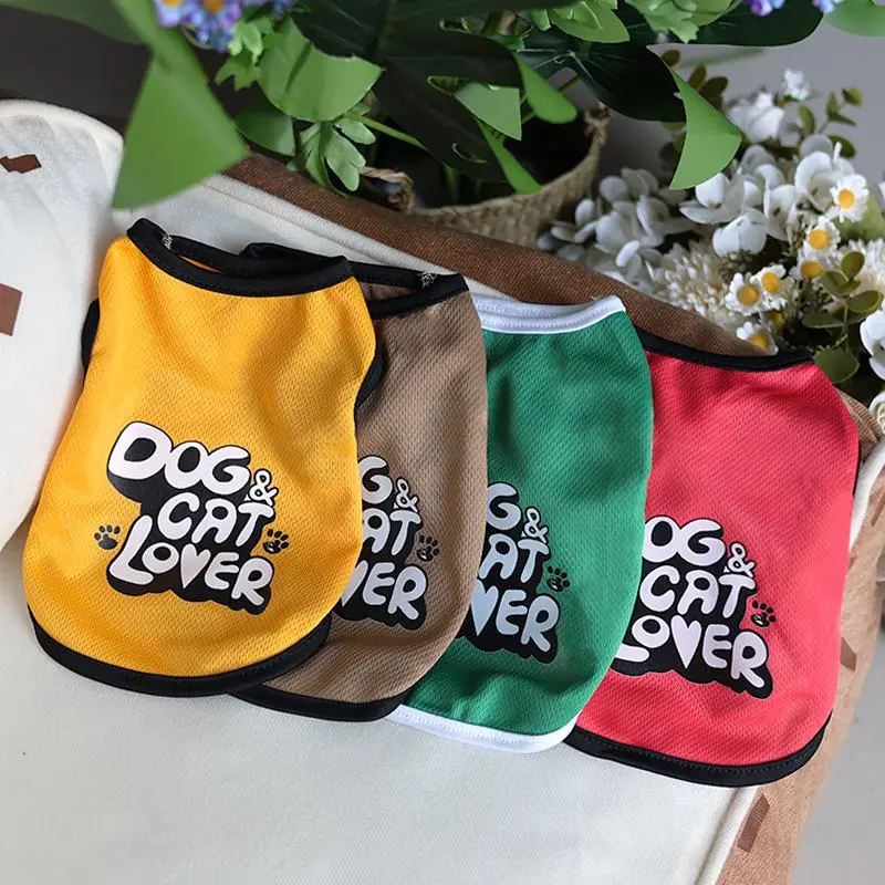 Pet clothing cat and dog clothing spring and summer tank tops  large letter tank tops high-quality materials  cute styles