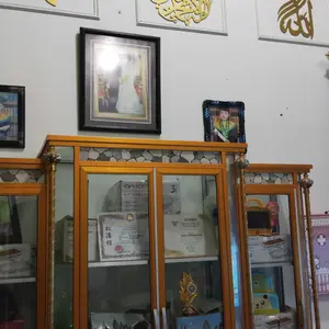 Hiasan dinding kaligrafi 1 set kalimat tauhid dan lafadz Allah Muhammad bahan kayu dekorasi rumah moderen latin