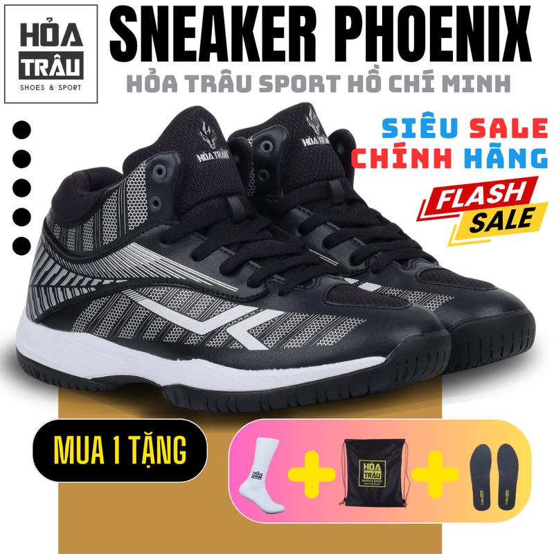   CHÍNH HÃNG  Giày thể thao bóng chuyền bóng rổ Sneaker Sport Thể Thao thời trang chính hãng HỎA TRÂU PHOENIX Da MICROFIBER đế Cao Su phylon bám sân chống trượt hỗ trợ bật cao Giày Thể Thao Nam Nữ Unisex tặng tất túi rút 