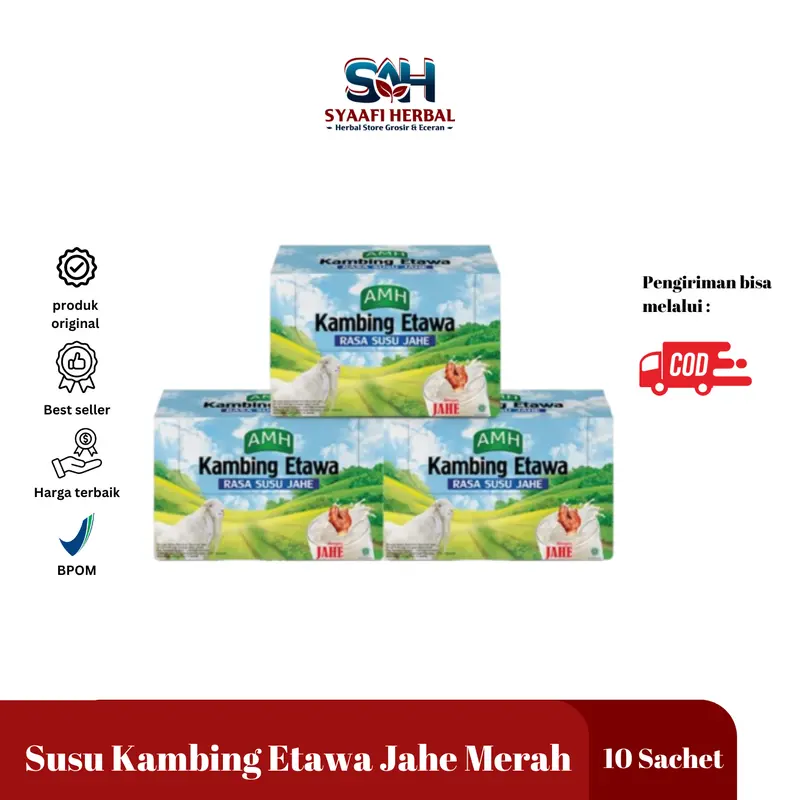 AMH - Susu Kambing Etawa rasa Jahe Merah isi 10 Pcs 0