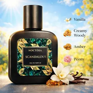NOCTERA Scandalous Eau de Parfum Aroma Vanilla Creamy Floral Lembut Hint Woody Tahan Lama 6-8 Jam untuk Pria Wanita Elegan dan Sensual