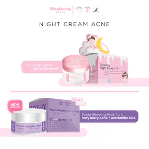 GLOGLOWING Night Cream Acne - Night Acne Booster / Power Sleeping Mask Acne (Night Cream Wajah Gloglowing Skincare)