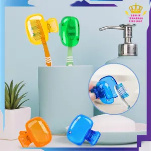 GTT Penutup Kepala Sikat Gigi Portable Pelindung Sikat Gigi Model Jepitan Transparan Cover Sikat Gigi