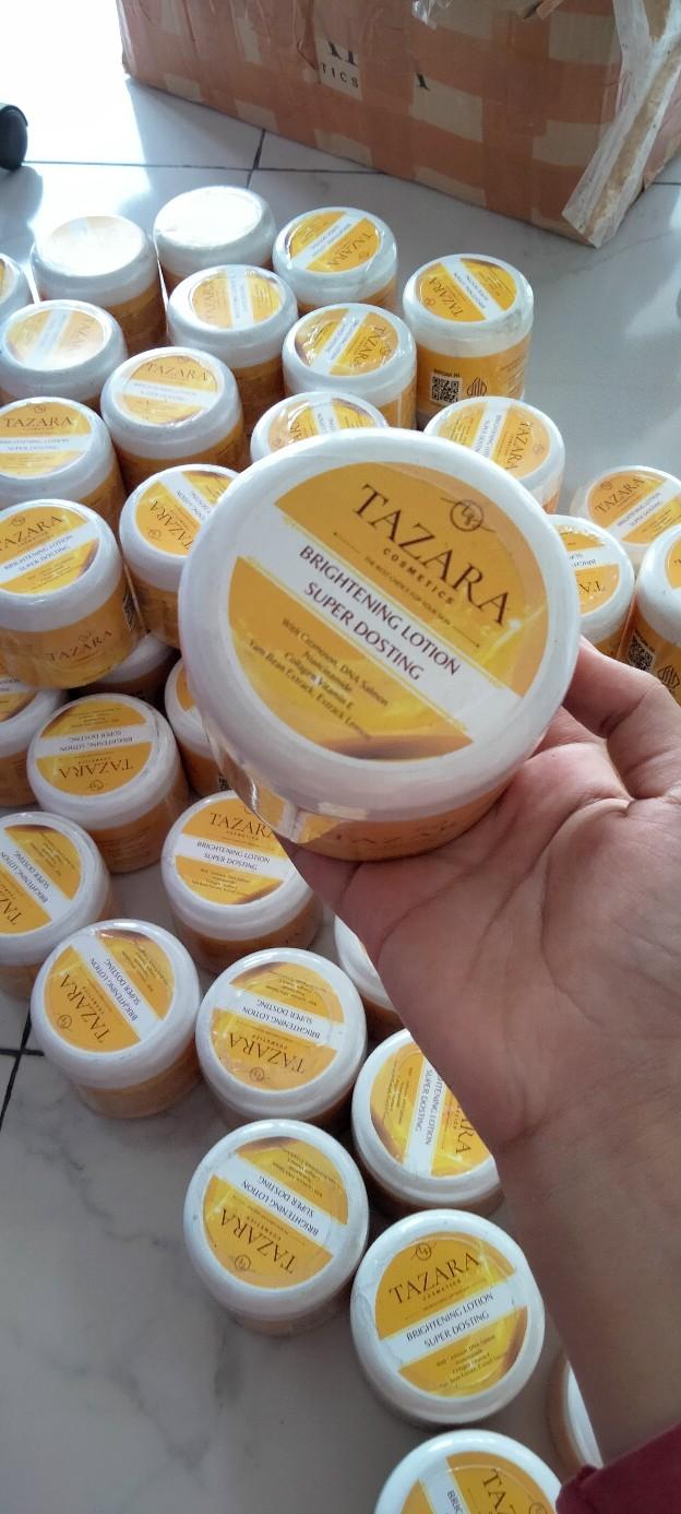 Product Introduction of HB TAZARA BRIGHTENING SUPER DOSTING SPF 50PA+++ UKR 250ML Handbody Lotion Mencerahkan  Pencerah Lightening 0