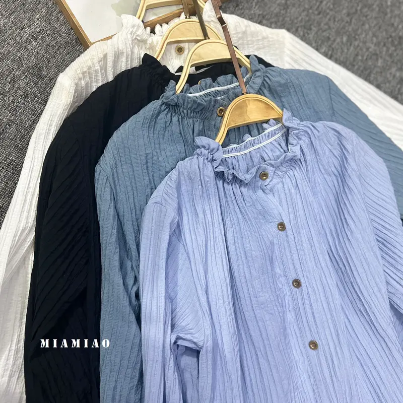 Naura Blouse Crinkle || Atasan wanita Ruffle neck  || Women shirt 3