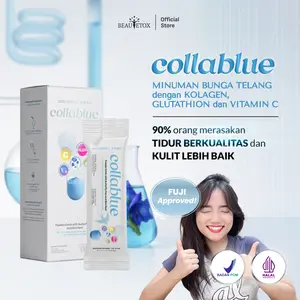 BEAUTETOX Collablue Minuman Bunga Telang Sarang Burung Walet Vitamin C Glutathione Collagen Drink