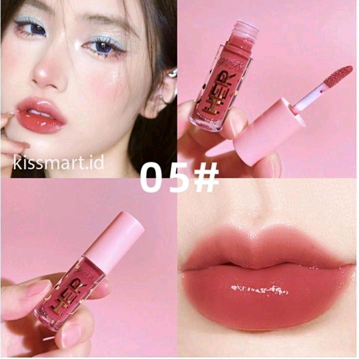 ( LIPSTIK HER ) HER Lipstick Lip Gloss Lip Glaze Waterproof Glitter Bibir Young Girl Dragon Ranee Minipink Lipstik Tahan Lama live 5
