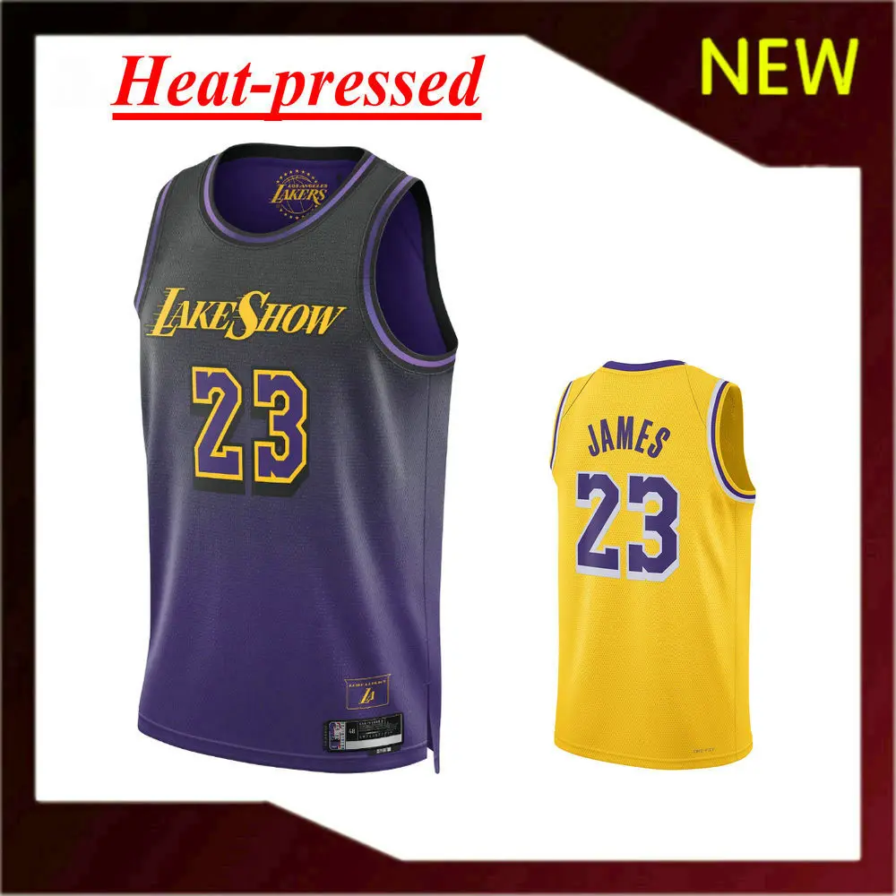 【Heat-pressed】New Original Basketball Jerseys Lakers 23# Lebron James Jersey
