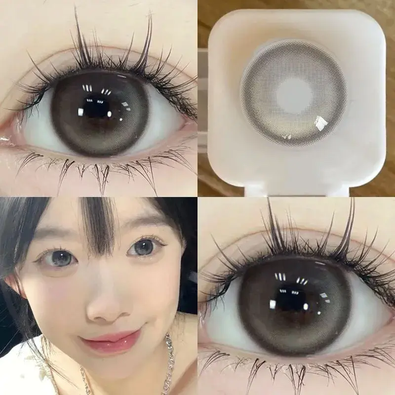（COD）softlens grey 14.2-16 mm soflens softlens softlens normal softlens 1 paket warna grey 15MM softlens minus Lensa Eye Brown Gray 1