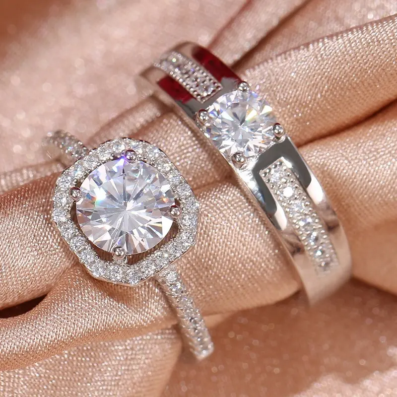 Cincin Wanita Pasangan Bianca Titanium Silver Adjustable Hadiah Elegan Aksesoris  Rings Aksesoris Perhiasan 0