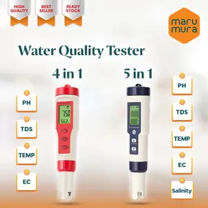 Marumura PH Meter Air Digital | Alat Pengukur Kualitas Air | Water Quality Tester PH TDS Salinity Temprature