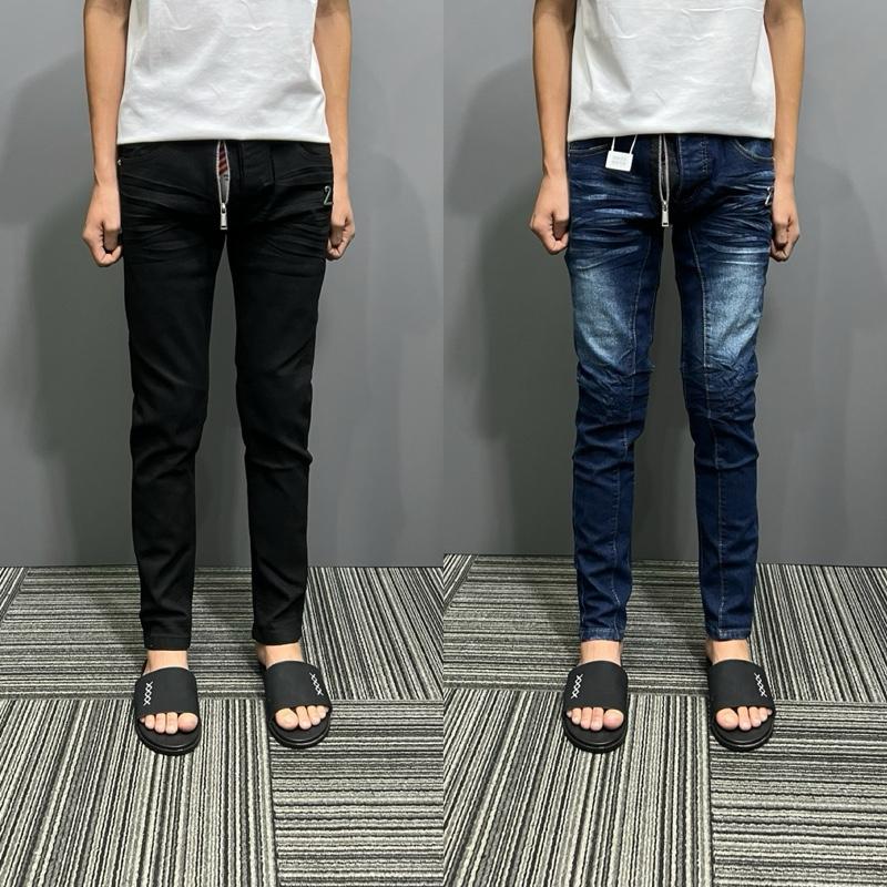 Q1 Quần jean xanh đen mix chữ 2 kèm khoá lệch hottt neww DOANH XÙ JEAN VN