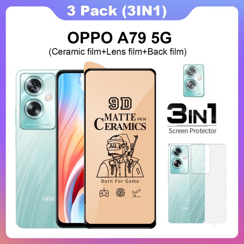 Product Introduction of For OPPO A79 5G Anti-Spy Privacy Tempered Glass OPPO A79 Screen Protector+lens film+back film 29