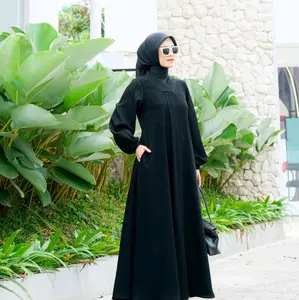 gamis Darby/ dnl Ruxury kimono itam bahan jetblack