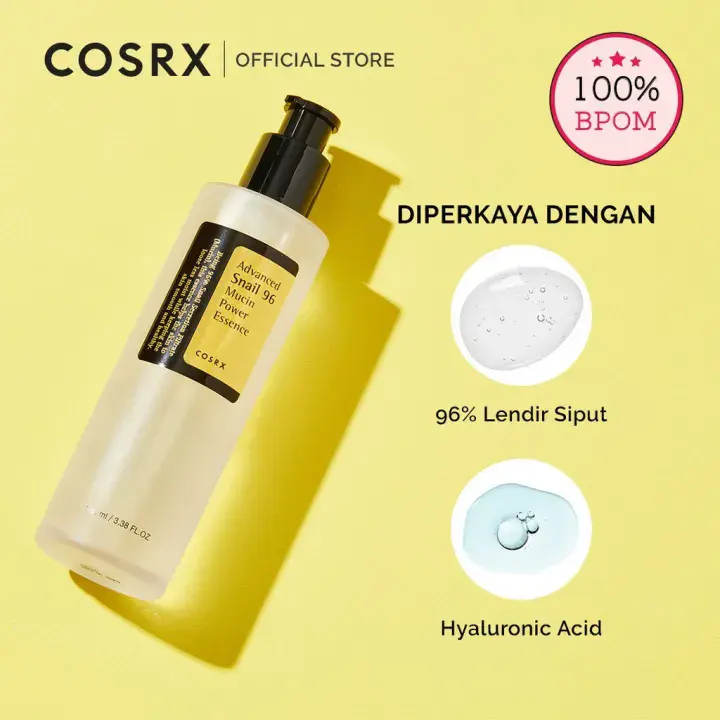Serum Snail Mucin COSRX Advanced 96% Power, 100mL 3.38 fl.oz untuk Perawatan Kulit Wajah Oily Muka - Hydrating Facial Aging Essence 1