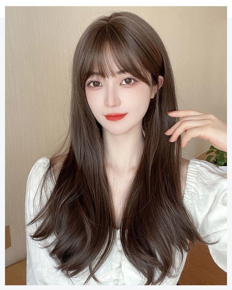 Product Introduction of Wig Women's Full-Head Wig-Style Mid-Length Hair 2024 Fashion New Wig Sheath Suitable for round Faces Hairstyle Simulation Natural 9
